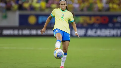Antônia jogadora do Brasil durante a partida de futebol. Foto: Rafael Vieira/AGIF
