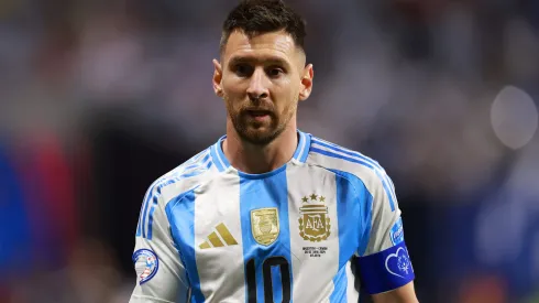 ATLANTA, GEORGIA - JUNE 20: Lionel Messi of Argentina looks on during the CONMEBOL Copa America group A match between Argentina and Canada at Mercedes-Benz Stadium on June 20, 2024 in Atlanta, Georgia. (Photo by Hector Vivas/Getty Images)