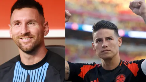 Messi e James Rodríguez na Copa América 2024
Foto 1: Hector Vivas 
Foto 2: Foto: Lachlan Cunningham/Getty Images)

