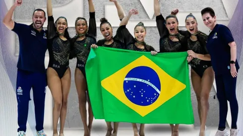 Equipe brasileira de ginástica ritmica conquista prata antes dos Jogos Olímpicos – Foto: Instagram @cbginastica
