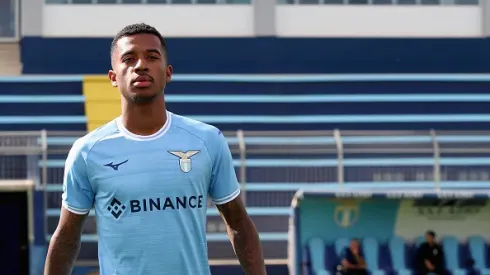 ROME, ITALY - OCTOBER 04: SS Lazio player Marcos Antonio looks on during the SS Lazio official team photo at Formello sport centre on October 4, 2022 in Rome, Italy. (Photo by Paolo Bruno/Getty Images)
