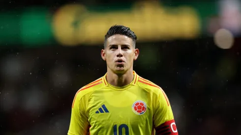 MADRID, SPAIN - MARCH 26: James Rodriguez of Colombia reacts during the friendly match between Romania and Colombia at Civitas Metropolitan Stadium on March 26, 2024 in Madrid, Spain. (Photo by Gonzalo Arroyo Moreno/Getty Images) (Photo by Gonzalo Arroyo Moreno/Getty Images)