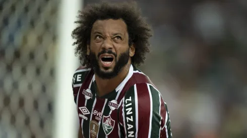 Marcelo, jogador do Fluminense, lamenta durante partida contra o Sampaio Correa no estádio Maracanã pela Copa Do Brasil 2024. Foto: Jorge Rodrigues/AGIF
