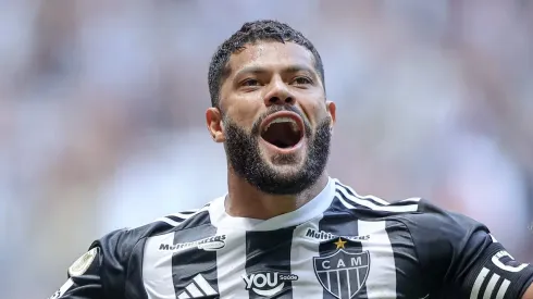 Hulk comemora gol pelo Atlético. Foto: Pedro Souza / Atlético