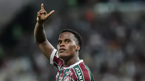 Foto: Thiago Ribeiro/AGIF – Arias marca gol da vitória do Fluminense sobre o Palmeiras por 1&#215;0 nesta quarta-feira (24) pelo Brasileirão Série A

