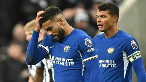 Capitão do Chelsea Reece James com Thiago Silva. (Foto de Stu Forster/Getty Images)
