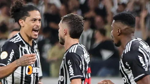 MG - BELO HORIZONTE - 15/04/2023 - BRASILEIRO A 2023, ATLETICO-MG X VASCO - Mauricio Lemos jogador do Atletico-MG comemora seu gol durante partida contra o Vasco no estadio Mineirao pelo campeonato BRASILEIRO A 2023.