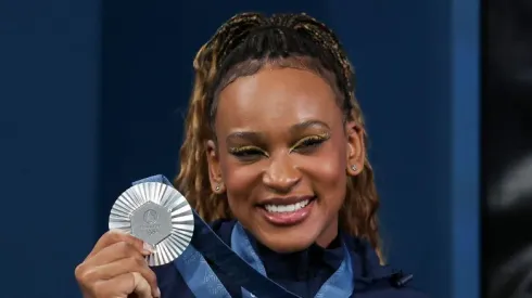 Rebeca Andrade, do Flamengo, nas Olimpíadas. Foto: Naomi Baker/Getty Images
