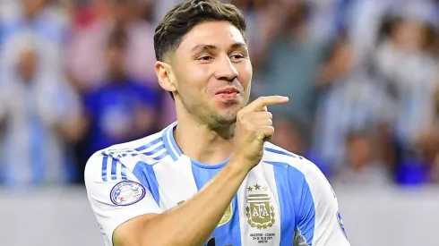 Gonzalo Montiel durante partida entre Argentina e Equador, pelas quartas de final da Copa América, no NRG Stadium, nos EUA, no dia 04/07/2024. Foto: Isaac Ortiz/IMAGO/ Agencia-MexSport
