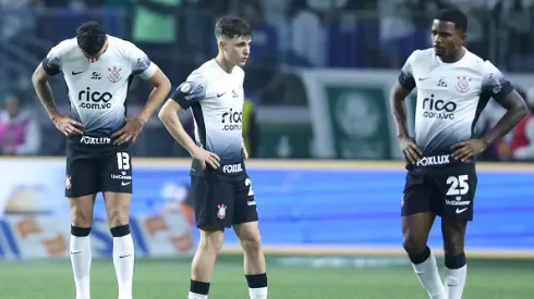 Gustavo Henrique, Breno Bidon e Cacá do Corinthians reagem de pois da derrota contra o Palmeiras no Allianz Parque- Brasileirão 2024
