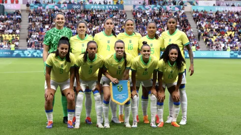 Seleção Brasileira Feminina no jogo contra a França, nas quartas de final, pelas Olimpíadas.
