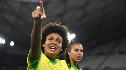 Vitória Yaya comemora classificação da Seleção Brasileira para a final.
