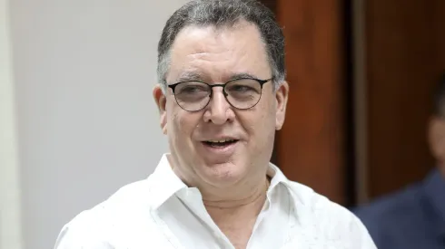 Marcelo Teixeira, presidente do Santos, durante coletiva de imprensa no CT Rei Pelé, no dia 21/06/2024. 
