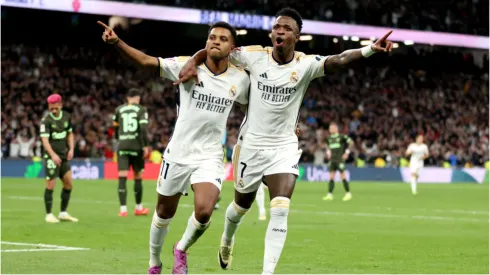 Foto:  Florencia Tan Jun/Getty Images – Rodrygo e Vini Jr
