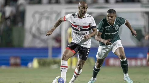 Lucas jogador do São Paulo durante partida contra o Goias. Foto: Heber Gomes/AGIF