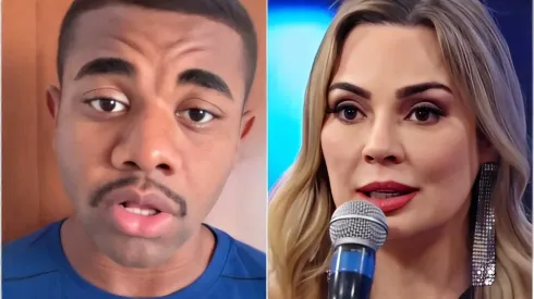 Rachel e Davi gravaram juntos – Instagram/Davi Brito (foto 1) – Reprodução/Record (foto 2)
