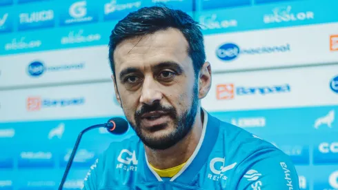 Robinho em coletiva no Curuzu, no dia 02/06/2023. Foto: John Wesley/Paysandu