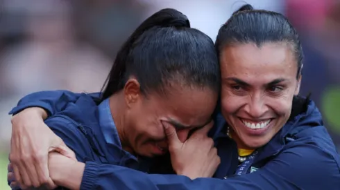 A atleta se emocionou com a conquista. Justin Setterfield/Getty Images.
