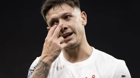 Rodrigo Garro durante partida entre Corinthians e Argentinos Juniors, na Neo Química Arena, pela Copa Sul-Americana, no dia 14/05/2024. Foto: Marco Galvão/Fotoarena
