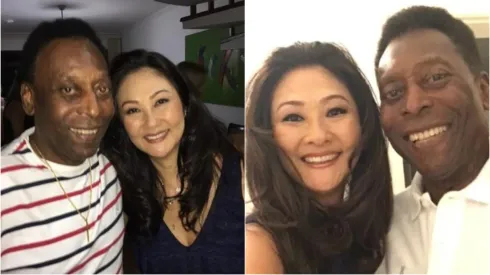 Márcia Aoki, viúva de Pelé com o ex-jogador – Fotos: Instagram/Pelé 
