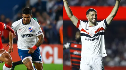 Nacional-URU x São Paulo. Fotos: Ernesto Ryan/Getty Images/ Marco Miatelo/AGIF
