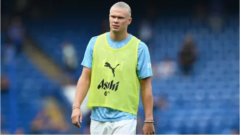 Foto: Shaun Botterill/Getty Images - Haaland em treino do Manchester City.