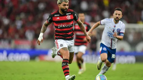 Gabigol jogador do Flamengo durante partida contra o Bahia. Foto: Thiago Ribeiro/AGIF