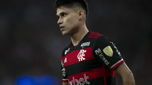 Luiz Araujo jogador do Flamengo durante partida pela Copa Libertadores 2024. Foto: Jorge Rodrigues/AGIF