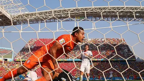 Memphis Depay na Neo Química Arena, Estádio do Corinthians.  Foto: Clive Rose/Getty Images
