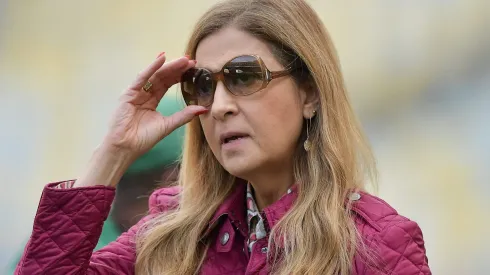 Leila Pereira, presidente do Palmeiras, durante partida contra o Flamengo, no Maracanã, pelo Campeonato Brasileiro, no dia 11/08/2024. 
