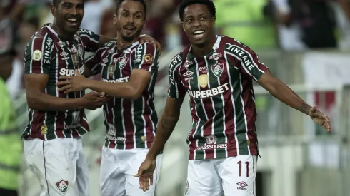 Keno jogador do Fluminense comemora seu gol. Foto: Jorge Rodrigues/AGIF