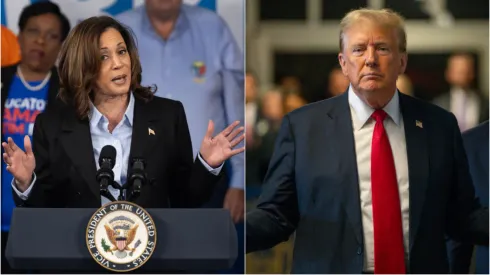 Kamala Harris e Donald Trump – Fotos: Scott Olson/Getty Images e Steven Hirsch – Pool/Getty Images
