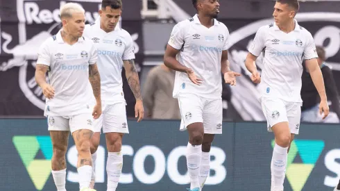 Jemerson, jogador do Gremio comemora seu gol durante partida contra o Bragantino no estadio Nabi Abi Chedid pelo campeonato Brasileiro A 2024
