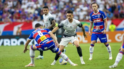 Coronado jogador do Corinthians durante partida contra o Fortaleza no estadio Arena Castelao pelo campeonato Brasileiro A 2024. 
