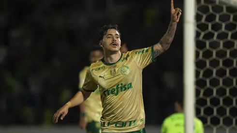 Maurício no Palmeiras após marcar gol. Foto: Anderson Romão/AGIF
