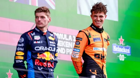 Verstappen e Lando Norris no GP da Holanda
