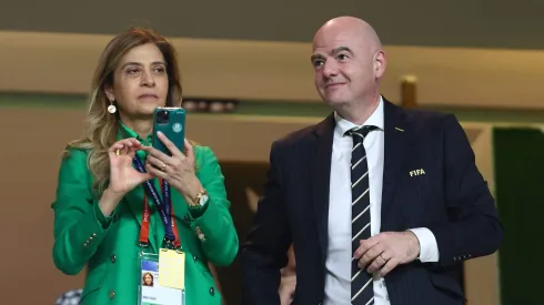 Leila, do Palmeiras, e Infantino, presidente da Fifa
