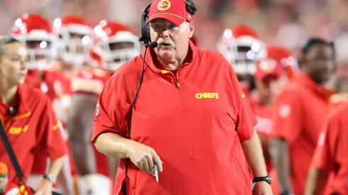 Kansas City Chiefs treinador Andy Reid. Foto de Scott Winters/Icon Sportswire
