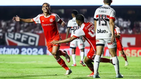 Alan Patrick jogador do Internacional comemora seu gol durante partida contra o São Paulo. Foto: Marco Miatelo/AGIF
