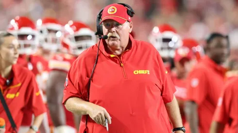 Kansas City Chiefs treinador Andy Reid. Foto de Scott Winters/Icon Sportswire
