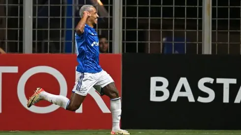 Matheus Pereira of Cruzeiro celebrates after scoring the first goal of the team during a Copa CONMEBOL Sudamericana 2024 match between Cruzeiro and Union La Calera at Arena Independencia on May 16, 2024 in Belo Matheus Pereira, do Cruzeiro, comemora o primeiro gol da equipe durante uma partida da Copa CONMEBOL Sudamericana 2024 entre o Cruzeiro e a União La Calera na Arena Independencia
