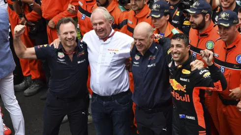 Horner, Marko, Newey e Ricciardo no GP de Mônaco em 2018
