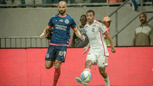 Nicolas De La Cruz jogador do Flamengo durante partida contra o Bahia. Foto: Jhony Pinho/AGIF
