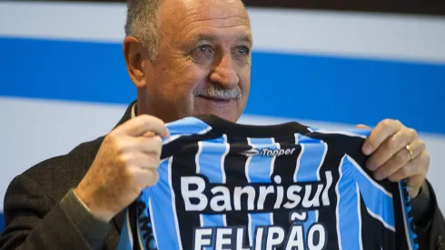 Felipão em sua apresentação no Grêmio, em 2014. 
