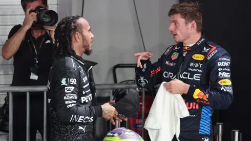 Hamilton e Verstappen no GP de Singapura (2024)
