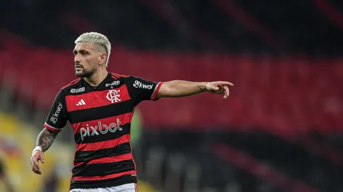 Arrascaeta jogador do Flamengo durante partida contra o Corinthians. Foto: Thiago Ribeiro/AGIF
