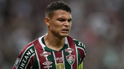 Thiago Silva jogador do Fluminense durante partida contra o Atlético-MG no Maracanã pela Copa Libertadores 2024. Foto: AGIF/AGIF
