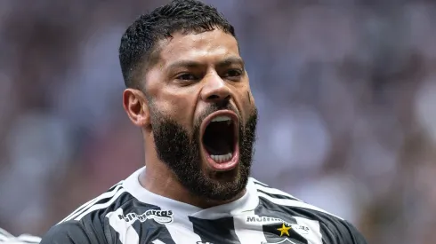 Hulk comemorando em partida entre Atlético e Vasco, pelo Campeonato Brasileiro, na Arena MRV. Foto: Hanna Gabriela