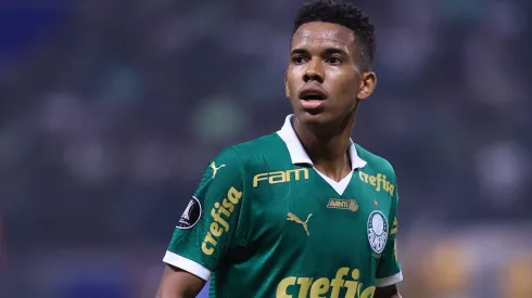 Estêvão jogador do Palmeiras durante partida contra o Botafogo no Allianz Parque pela Copa Libertadores 2024. Foto: Marcello Zambrana/AGIF