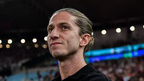 RJ – RIO DE JANEIRO – 02/10/2024 – COPA DO BRASIL 2024, FLAMENGO X CORINTHIANS – Filipe Luis tecnico do Flamengo durante partida contra o Corinthians no estadio Maracana pelo campeonato Copa Do Brasil 2024.  
